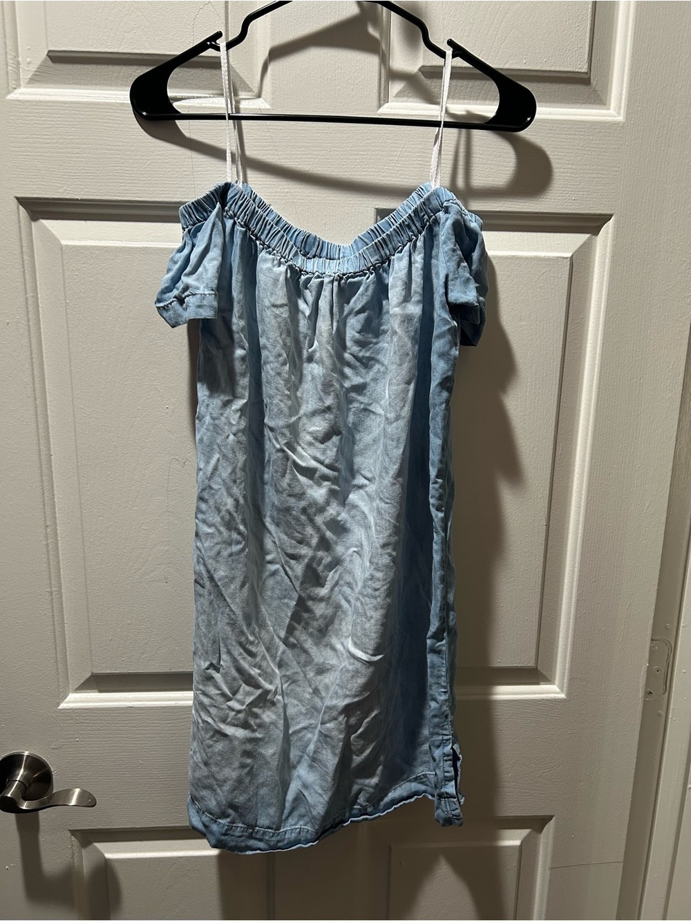 Cloth & Stone Light Blue Chambray Off-Shoulder Shift Mini Dress Size Small